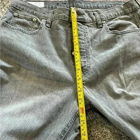 GAP Cheeky Straight High Rise Gray Button Fly Jeans 33 16 short fray raw hem - Picture 12 of 14